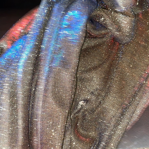 Bardot Holographic Elegant Gold Shimmery Sleeveless Sheath Midi Party Dress 4 - Picture 13 of 14